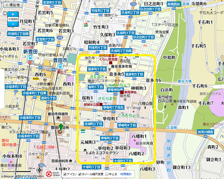 豊田市の地図