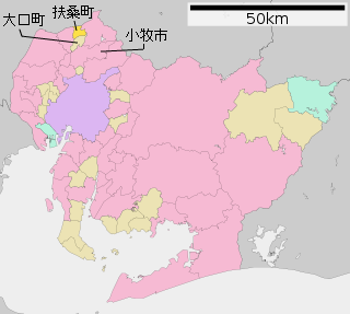 大口町・扶桑町・小牧市の地図