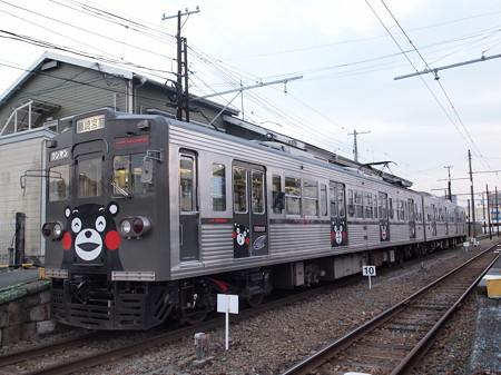 熊本電鉄6000系くまモン電車 菊池線北熊本駅02