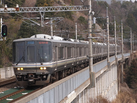 223系新快速 湖西線北小松駅01