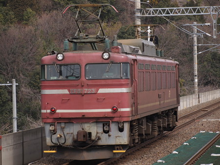EF81単機 湖西線北小松駅