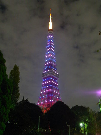 女性に対する暴力撤廃 東京タワー　パープルイメージ特別ダイヤモンドヴェール