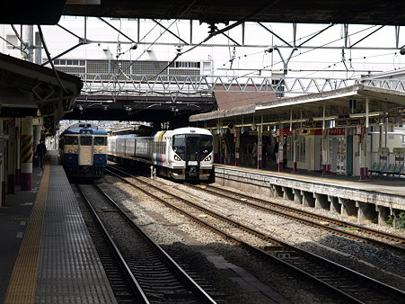 E257系と115系(甲府駅)