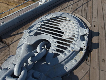 戦艦三笠の錨鎖孔