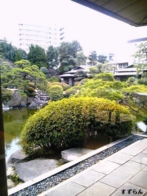 レストランから見えた日本庭園（食事をしながらの眺め）