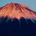 12月27日富士宮からの夕方富士山～ 紅い！