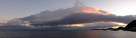 二見浦パノラマ03 12月朝6:55 おごそかで美しい