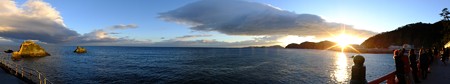 夫婦岩 パノラマ03 12月朝7:21