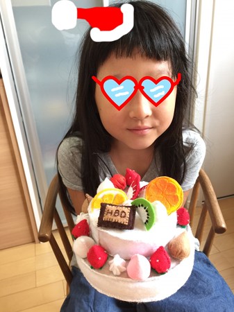 2017.08.28　姫　夏休み作品　フエルトでケーキ