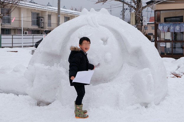 18 01 23 田沢湖駅 たっこちゃんの雪だるま 写真共有サイト フォト蔵