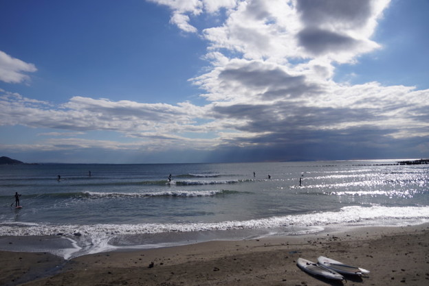 今日の由比ヶ浜の海201501