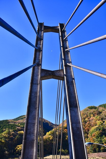 三保ダム 河口の吊り橋。。20171112
