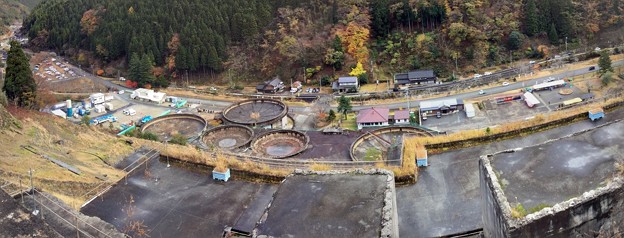 神子畑選鉱場跡　上部からの眺め