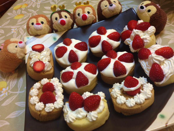 家内のひと工夫によるプチクリスマスケーキ