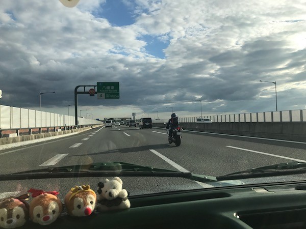 京都からの帰りの車の中で娘は爆睡