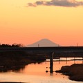 Photos: 茜色の鬼怒川と空